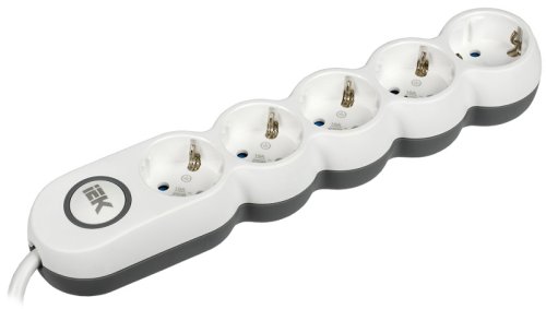 Удлинитель с заземлением и выключателем IEK UNO 5х5,0м 16А 3500Вт белый фото Удлинитель с заземлением и выключателем IEK UNO 5х5,0м 16А 3500Вт белый картинка